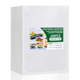 Vinabo Vacuümzakken voor levensmiddelen, 20 x 30 cm, 100 zakken, voor vacuümkoken en voedselopslag, vacuümzakken met reliëf, geschikt voor alle vacuümmachines, BPA-vrij
