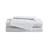 Eddie Bauer Queensize lakenset, katoenen percal beddengoedset, superzacht en gezellig huisdecoratie, Oeko-Tex gecertificeerd (Ticking Stripe Grey, Queen)