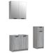 VidaXL Ensemble de meubles de salle de bain 3 pièces, gris Sonoma, placage bois