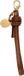 FOSSIL Leren Sleutelhanger Keyfob Key Ring Brown Bruine