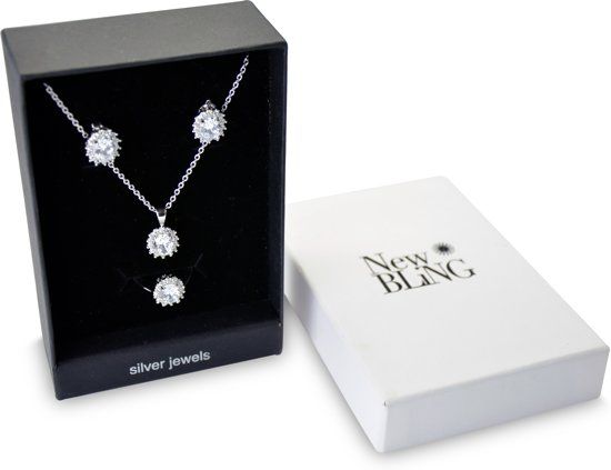 New Bling Gift Set 9NB SET008 56 Sieraden Geschenkset - Zilverkleurig
