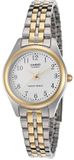 Casio LTP-1129G-7B Dameshorloge - Ø 26 mm - Quartz - Bicolor (Zilver/Goud) - RVS Band - Witte Wijzerplaat - Klassiek & Elegant