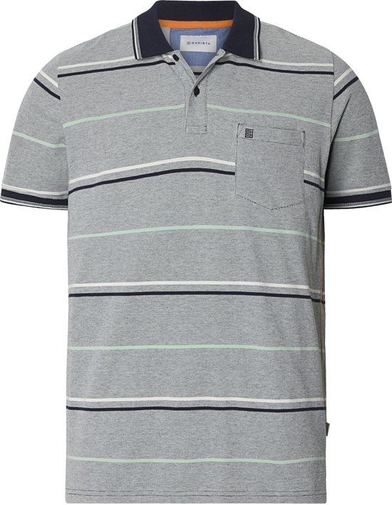 Babista heren Poloshirt - Katoen - Korte mouw - Polokraag - Borstzak - Gestreept - Regular Fit - Mint - XXL