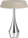 EGLO Turcio Tafellamp - Oplaadbaar - 20 cm - Chroom/Zandkleur/Beige - Instelbaar wit licht