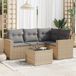 Maison Exclusive - Ensemble de meubles de jardin 5 pièces avec canapé et coussins, beige, en polyrotin