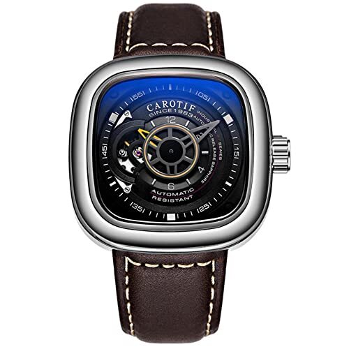 KDFJ Mode horloges Mannen automatisch mechanisch horloge herenhorloge holle vierkante grote wijzerplaat waterdicht horloge voor mannen-B-2