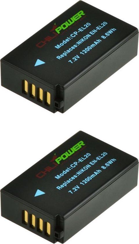 Chili Power ChiliPower EN-EL20 accu voor Nikon - 1200mAh - 2-Pack