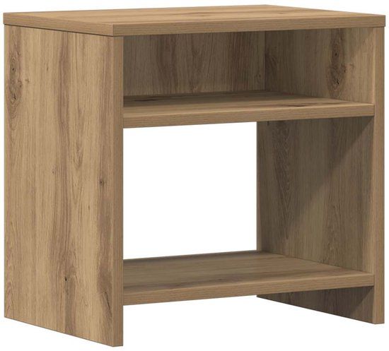 vidaXL Nachtkastje 40x30x40 cm bewerkt hout artisanaal eikenkleurig