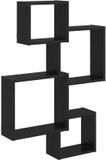 vidaXL Wand Kubus Planken Muurmontage Zwart eiken 64 x 13,5 x 91,5 cm