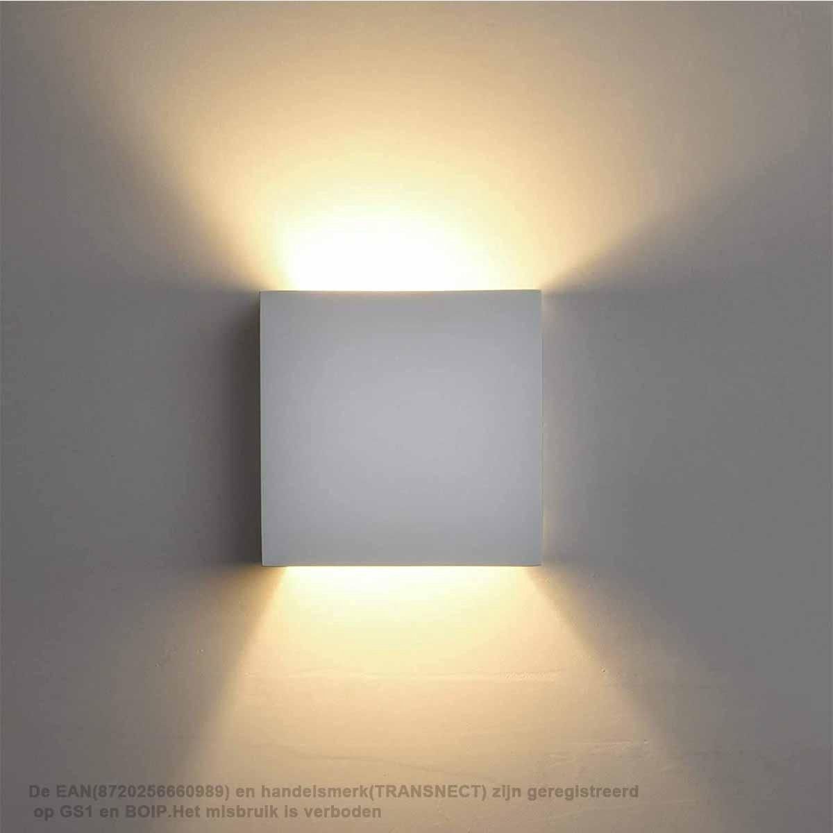 TRANSNECT Wandlamp Binnen - LED - 10W - 3000K Up en Down licht - Warm Wit - Aluminium