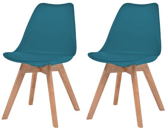 vidaXL Eetkamerstoelen 2 stuks kunststof turquoise