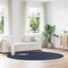 VidaXL Tapis à poils longs Navarra 240x240 cm Polyester Bleu marine