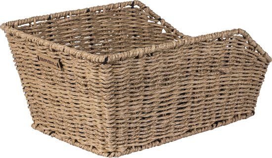 Basil Cento Rattan Look Achter Fietsmand - Seagrass - 45L