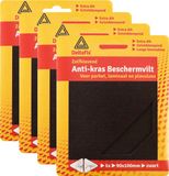 Deltafix 4x feutre anti-rayures - feuille découpée - noir - 90 x 100 mm - rectangle - auto-adhésif - feutre de protection pour meubles