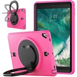 YEQIU Case voor iPad 10.2 9e/8e/7e generatie 2021/2020/2019 met 360 graden draaibare kickstand, modieuze schokbestendige hoes met potloodhouder en handriem