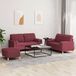 Maison Exclusive ensemble de canapé 3 pièces avec coussins, couleur vin, revêtement en tissu