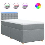 VidaXL Boxspringbed met matras, stof, lichtgrijs, 90x200 cm