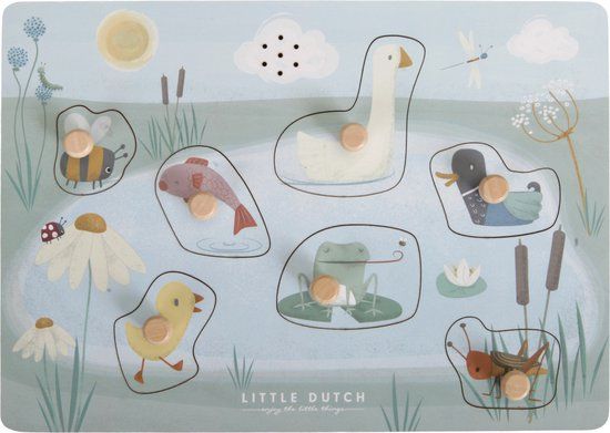 Little Dutch Geluidenpuzzel - Little Goose - Vormenpuzzel - 7 Stukjes