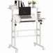 Homcom Bureau - MDF, Metaal - 70 x 60 x 120 cm - Wit Houtnerf