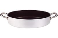 Pentole Agnelli ALSA2106S32 steelpan met handgrepen, aluminium, zilver, 32 cm
