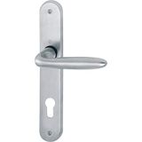 HOPPE deurklink VERONA - op schild PZ 88, messing verchroomd mat