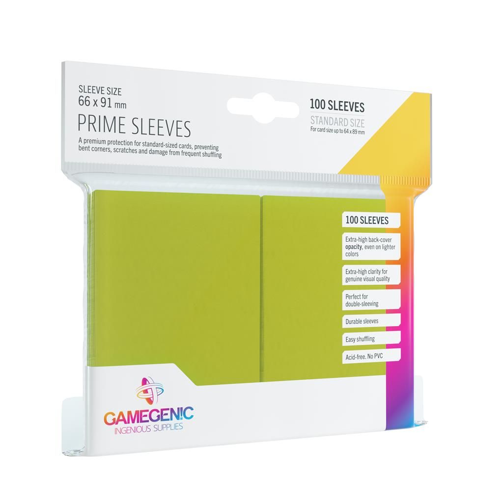 GameGenic Prime Sleeves 66x91mm Lime Green (100 pieces)