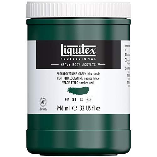 Liquitex 4413317 Professional Heavy Body Acrylfarbe in Künstlerqualität mit ausgezeichneter Lichtechtheit in buttriger Konsistenz, 946ml Topf - Phthalogrün (Blauton)