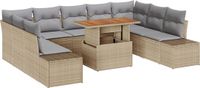 vidaXL Tuinbank Set Beige Polyrattan