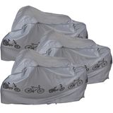 Dunlop Fiets beschermhoes - 3x - 180 x 100 cm - grijs - waterafstotend - uv-bestendig - fietshoes - afdekhoes - regenhoes