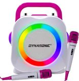 DYNASONIC Karaoke met microfoon, origineel geschenk voor kinderen en meisjes, spreker, speelgoed meisjes 4-13 jaar (Pink)