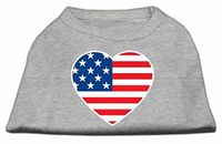 Mirage American Flag Heart Screen Print Shirt, XXX-Large, Grijs