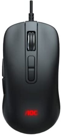 AOC Gaming-muis GM300 met Pixart3327-sensor, ergonomische vorm, 6200 dpi, 7 toetsen Light FX en personaliseerbaar met G-menu