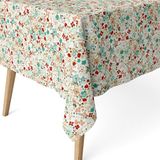 ECOMMERC3 Vlekafstotend tafelkleed voor rechthoekige tafel, afmeting 250 x 140 cm, vuilafstotend tafelkleed, extra zacht en waterdicht, rood