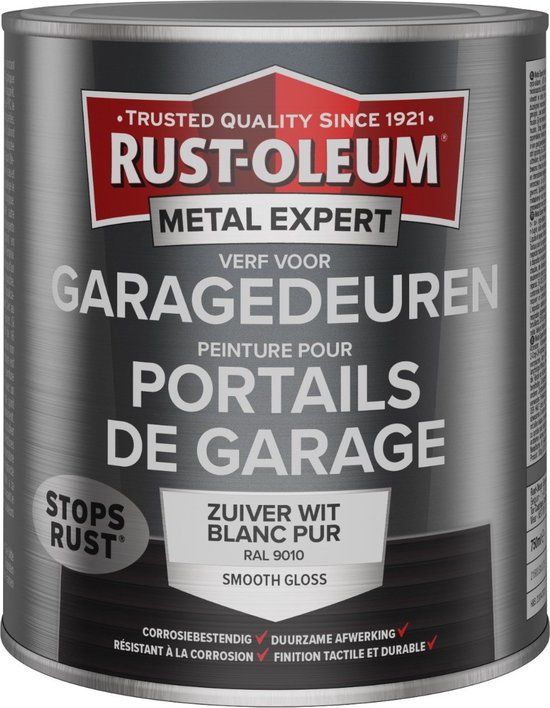 Rust-Oleum Metal Expert Garagedeur Verf Wit 750ml - RAL 9010 - Zijdeglans