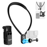NEEWER Magnetische nekhouder met Pocket 3-kooi, flexibele houder voor actiecamera, compatibel met GoPro Hero 13 12 11 Max DJI Action 5 Pro Insta360 Osmo Pocket 3, accessoires voor POV, GP39