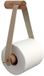 Hout Metaal Houten Wandmontage Toiletrolhouder met Lederen Riem