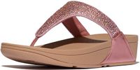 Fitflop Dames LULU Crystal-Mix teen-Post sandalen, Metallic Rust Rose, 7 UK, Metallic Roest Rose, 41 EU