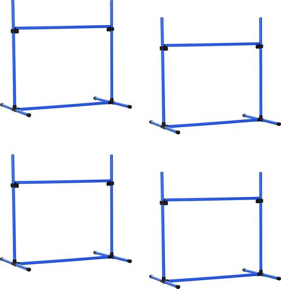 PawHut Agility Set - 4 Horden - Blauw - Hondenspeelgoed