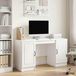 Maison Exclusive - Bureau, blanc brillant, 142,5 x 50 x 75 cm, panneau de particules
