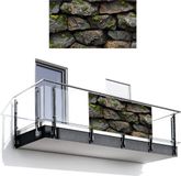 GreatGardenPosters Balkonscherm 200x110 cm - Balkonposter Stenen - Grijs