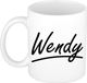 Bellatio Decorations Wendy Naam koffiemok - beker - met sierlijke letters - wit