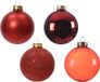Decoris Kerstballen - 42x - Rood - Glas - 5-6-7 cm - Mat/Glans/Glitter