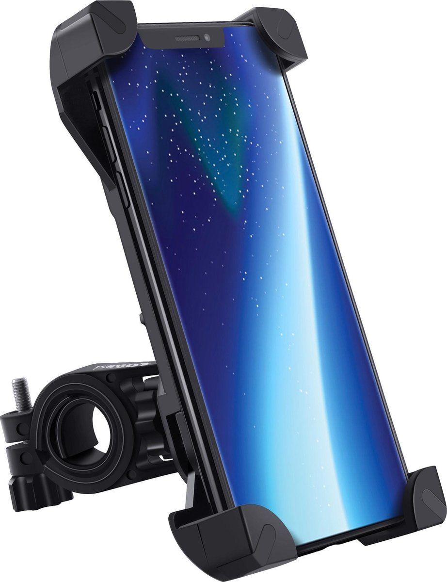 Opline Bike Phone Mount - Anti Shake & Stable - 360° Rotation - Black