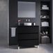 Saniclass Chaci PLUS Badkamermeubelset - 80x86x46cm - waskom - topblad - 3 lades - mat zwart