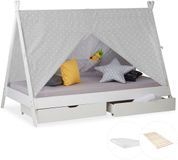 Homestyle4u Kinderbed 90x200 cm - Wit - Inclusief Matras en 2 Bedbakken