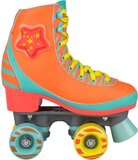 Nijdam Rolschaatsen - LED Star Zebra - Fluororanje/Lichtblauw/Geel - Maat 37/38