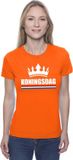 Shoppartners Bv Oranje Koningsdag met een kroon shirt dames S