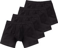 SCHIESSER Boxershorts Verpakking van 4 Zwart Effen Katoen/Elastaan Mannen L