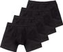 SCHIESSER Boxershorts Verpakking van 4 Zwart Effen Katoen/Elastaan Mannen L