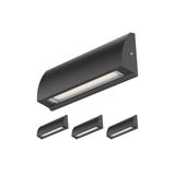 ledscom.de 4x LED wandlamp/traplelamp SEGIN voor buiten, IP54, plat, inbouwspot, mat zwart, vierkant, 6,2 W, 566lm, warm wit